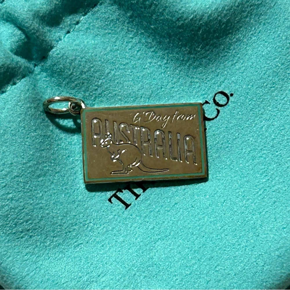 Tiffany & Co. Postcard Australia Charm Sterling Silver NEW With Pouch And Box